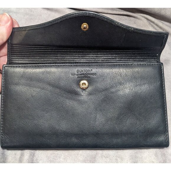 Vintage Buxton Leather Black Wallet With Attached Coin Pouch - Picture 15 of 16